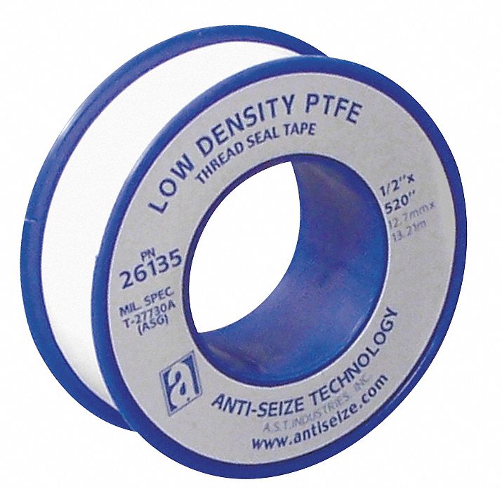 Cinta Selladora de Roscas tecnología antiadherente,1/2" W,Blanco 3PDL5 ANTISEIZE